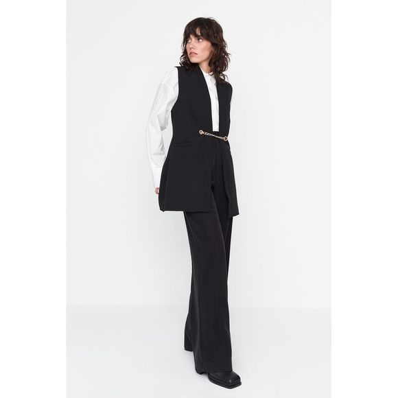 Trendyol Jackets & Blazers - NWT Trendyol Vest Black Double-breasted